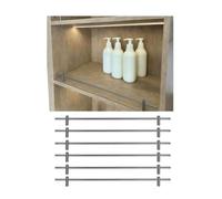 1 2 4 6 8 Paquetes de rieles de inclinación de galería de barandillas de protección Estante for estantes, Cerca anticaída for gabinete Vidrio Cocina Estantería(Gray 6pcs,64cm/25)