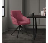 1/2/4/6x Silla de comedor giratoria tela tejida asiento ergonómico y patas metal