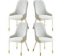 1/2/4 Pack Comedor Sillas Cubiertas con Brazos Respaldo Elásticas Oficina Funda Protectora de Chairs Curvo Fundas Deslizante Estilo Nórdico Salón for La Sala Estar Restaurante Hotel(Gris,4PCS)