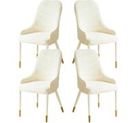1/2/4 Pack Comedor Sillas Cubiertas con Brazos Respaldo Elásticas Oficina Funda Protectora de Chairs Curvo Fundas Deslizante Estilo Nórdico Salón for La Sala Estar Restaurante Hotel(Beige,4PCS)