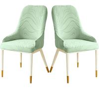 1/2/4 Pack Comedor Sillas Cubiertas con Brazos Respaldo Elásticas Oficina Funda Protectora de Chairs Curvo Fundas Deslizante Estilo Nórdico Salón for La Sala Estar Restaurante Hotel(Verde,2PCS)
