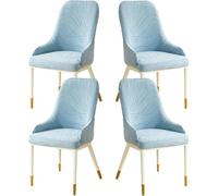 1/2/4 Pack Comedor Sillas Cubiertas con Brazos Respaldo Elásticas Oficina Funda Protectora de Chairs Curvo Fundas Deslizante Estilo Nórdico Salón for La Sala Estar Restaurante Hotel(Azul,4PCS)