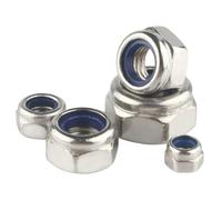 1/2/5/10/25 piezas M2 .5-M20 304 Tuerca de bloqueo de inserción de nailon hexagonal de acero inoxidable(M8 x 10Pieces)