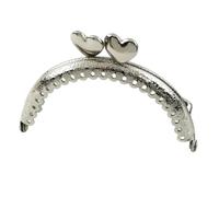 1/2/5/10Pcs 8.5cm Embossed Metal Bags Handle Purse Frame Kiss Clasp For Coin Wallet DIY Handmade Sewing Brackets Bag Accessories(XP101-Silver,8.5cm-2Pcs)