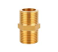 1/2/5 piezas de latón con boquilla hexagonal igual 3/4 pulgadas macho a rosca 32 mm 35 50 70 100 conectores adaptadores montaje, 5(M3I4 (70mm),5pcs)