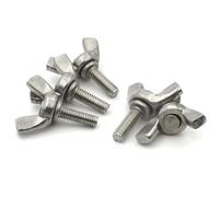 1/2/ 5 uds A2-70 acero inoxidable 304 M3 M4 M5 M6 M8 M10 M12 tornillo de ala perno de mariposa tornillos de pulgar con tuercas de ala(25mm,M6 (2pcs))