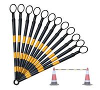 1 2 8 20 Piezas Poste de Demarcación Telescópico Extensible en un Extremo Longitud 4-6.6', Barra de Cono de Tráfico de PVC Flexible, Poste de Barrera Seguridad(Yellow and Black,12pcs)