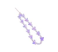 1-2 abalorios de piedra natural para teléfono celular, hechos a mano con cuentas coloridas de mariposa para mujeres y niñas, llavero arcoíris, Sin gemas.