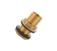 1/2 acoplamientos hexagonales de latón con juntas de goma G3/8 pulgadas XG1/2 pulgadas para barriles de agua de lluvia, tanques, accesorios y juntas de tubería, kit de montaje de mamparo de latón