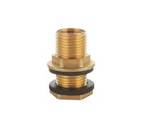 1/2 acoplamientos hexagonales de latón con juntas de goma G3/8 pulgadas XG1/2 pulgadas para barriles de agua de lluvia, tanques, accesorios y juntas de tubería