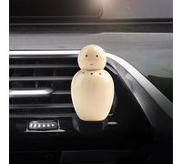 1/2 adornos difusores de madera, accesorio aromático para coche con diseño de marionetas de muñeca gorda, función de difusión de aceite esencial, material de madera original, decoración interior de