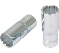 1/2" CHROMEplus 12 Point socket, deep, 18mm, on hang tag