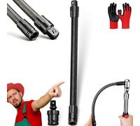1/2 Flexible Shaft Extension Extender Torque Socket,360° Bendable Spanner Extender Torque Socket,Heavy Duty Wrench Extender Tool, 1/2 Extension Bar for Automotive Repair & Tight Spaces (350mm+Adapter)