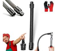 1/2 Flexible Shaft Extension Extender Torque Socket,360° Bendable Spanner Extender Torque Socket,Heavy Duty Wrench Extender Tool, 1/2 Extension Bar for Automotive Repair & Tight Spaces (250mm+Adapter)