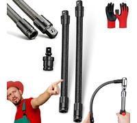 1/2 Flexible Shaft Extension Extender Torque Socket,360° Bendable Spanner Extender Torque Socket,Heavy Duty Wrench Extender Tool, 1/2 Extension Bar for Automotive Repair & Tight Spaces (2Pcs-A)