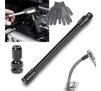 1/2 Flexible Shaft Extension Extender Torque Socket, Ratchet Spanners Electric Wrench Connecting Rod, 360° Flex Reach Extensions Bar for Outlets, Car Repair, Portable Hand Drive Tool (10in-B)