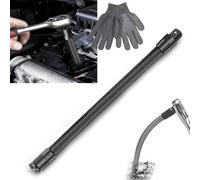 1/2 Flexible Shaft Extension Extender Torque Socket, Ratchet Spanners Electric Wrench Connecting Rod, 360° Flex Reach Extensions Bar for Outlets, Car Repair, Portable Hand Drive Tool (14in-A)
