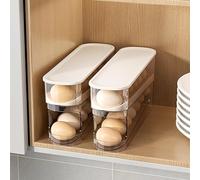 1/2 Hueveras Para Frigorífico, Dispensador De Huevos 13-14 Huevos Rodante Automático Para Almacenamiento En Nevera,Organizador De Huevos Para Nevera, Organizador De Huevos Enrollable Bandeja
