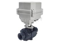 1/2 INCH Electric Motorised ball Valve PVC True Union BSP, NPT Glue End DN15 Electric motor control valve certifed metal gear(BSP THREAD_DC24V_CR301)