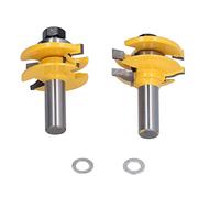 1 / 2 Inch Shank Router Bits 2 Pack | Minimized - Backlash Design for CNC / Woodworking | Cabinet Door & Panel Milling Cutter with Gaskets