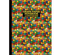 1/2 Inch Squares Graph Paper Notebook with Colorful Puzzle Cube Cover: Large Grid for Math, School, Drawing, Sketching - Great for Children, Boys, Girls, Students, Brain Game Lovers