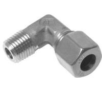 1/2'' NPT Macho x 14S Codo de compresión de 90 grados de acero inoxidable 630 Bar DIN 2353