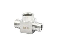 1/2" NPT Male-Female-Male Tee 3 Ways 304 Stainless Steel Pipe Fitting Connector Splitter Block