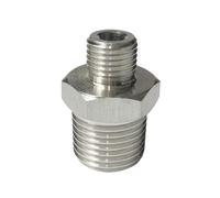 1/2" NPT To M16x1.5mm Male 304 Stainless Steel Hex Nipple High Pressure Pipe Fitting Reducer Connector