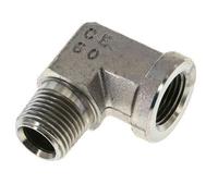 1/2'' NPT x 1/2'' NPT M/F Codo de 90 grados de acero galvanizado 210 Bar - Hidráulico