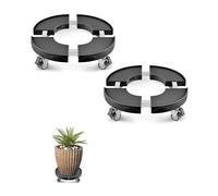 1/2 paquetes de carrito rodante for bote de basura, Base de rodillo redondo de 400 libras, 15-22,8 pulgadas, ajustable con 4 ruedas bloqueables, carrito rodante for plantas(2 Packs)