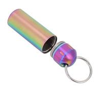 1/2 pastilleros de acero inoxidable EDC, impermeable, con llavero, color plateado y titanio