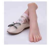 1/2 pcs 18cm Small Realistic Foot Model False Nail Practice Female Mannequin Feet for Shoes Sock Display Props Fácil de limpiar(Toe positioning,One pair)