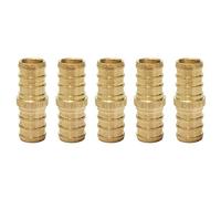 1/2 PEX Coupling Fittings Straight Crimp Brass for PEX Pipe Plumbing Jobs 5 in Pack