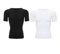 1/2 Pieza de Camiseta Moldeadora Cuerpo for Hombre, Ropa Interior Adelgazante, corsé compresión for Control del Abdomen for para La Práctica Deportiva(Black and White,3XL)