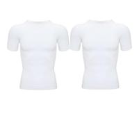 1/2 Pieza de Camiseta Moldeadora Cuerpo for Hombre, Ropa Interior Adelgazante, corsé compresión for Control del Abdomen for para La Práctica Deportiva(2PCS White,3XL)