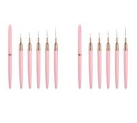 1/2 pinceles de uñas - Pincel para uñas | Brocha de manicura resistente para dibujar, delineador de uñas, elegante juego de herramientas de pintura de gel , tamaño 7/9/11/15/25