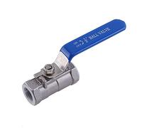 1/2 "pulgada rosca 1pc válvula de bola hembra de acero inoxidable SS 304 BSPT para agua, aceite y gas con asas de bloqueo azules