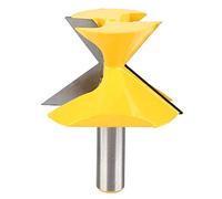 1 / 2" Shank 52° X 38° Crown Trim Router Bit | Carbide - Tipped Wood Cutter | For Hardwood / Chipboard / Cornices | 2 - Flute, 1 - 1 / 2" Cut