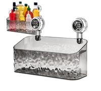 1/2 Suction Shower Caddy | Raidley No Drill Clear Wall Caddy | Clear Shower Caddy With Suction Cup | Cesta de ducha para colgar - Organizador de ducha extraíble para el hogar