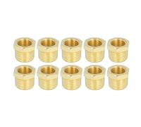 1/2 to 3/8 NPT Bushing Adapter | SAE Standard Brass Pipe Fitting for Water/Oil/Fuel Gas | 10 Pcs Hex Bushing, 1200psi Pressure Rating, 65 to 250°F