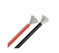 1/2 Uds 1/2m Cable de Silicona Flexible 24 22 20 18 16 14 12 10 8AWG Cable eléctrico de Cobre estañado(Red and Black 2m,22 AWG)