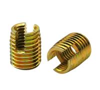 1-2 Uds M2-M20 303 Acero Inoxidable/carbono Rosca Autorroscante Inserto Ranurado Casquillo Roscado Tuerca(Carbon Steel (2pcs),M6xM10x14mm)