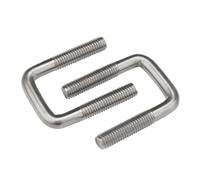 1/2 Uds M6 M8 M10 304 perno en U de acero inoxidable perno de ángulo recto tornillo cuadrado Clip tornillo de sujeción Clip de tubo abrazadera en U(M6x45x80-2pcs)