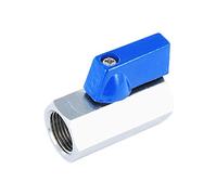 1/2" Válvula de esfera tipo mini, de latón con maneta de mariposa, válvula esférica, válvula de bola. Rosca hembra x hembra. Paso reducido. PN 16