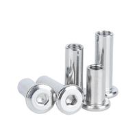 1~20 piezas A2-70 de acero inoxidable 304 M2 M3 M4 M5 M6 M8 M10 cabezal con Conector hexagonal muebles cama conector insertar junta manga tuerca ciega(50mm,M5(10pcs))