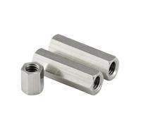 1-20 piezas m2.5 M3 M4 M5 M6 M8 M10 M12 304 soporte hexagonal de acero inoxidable tuerca hexagonal de acoplamiento de varilla larga(Length 30mm,M10 1pc)