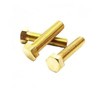 1-20 piezas M3M4M5M6M8M10M12 latón macizo cobre H65 rosca métrica DIN933 tornillos de cabeza hexagonal externos pernos de fijación (M8x16mm 2pcs)