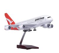 1 200 Apto para 380 A380 QANTAS Modelo De Avión con Luces Y Ruedas Colección Aviones Resina Plástica Juego de Pasatiempos en Miniatura(A)