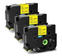 1-20PK Tz cinta de etiquetas laminada de 24mm, Compatible con Brother TZe-651 Tze 651 cinta negra sobre amarilla de 1 pulgada for p-touch D600 P710BT P700(3PK Yellow)