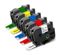 1-20PK Tz cinta de etiquetas laminada de 24mm, Compatible con Brother TZe-651 Tze 651 cinta negra sobre amarilla de 1 pulgada for p-touch D600 P710BT P700(5PK Colors)